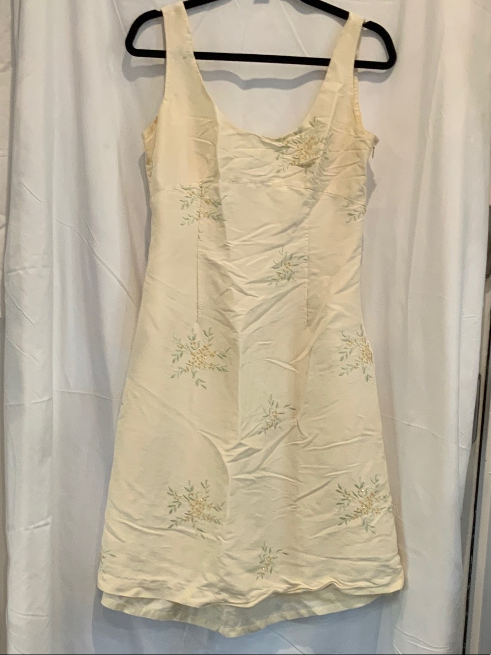 Adrianna Papell Cream Floral Embroidered Mini Dress